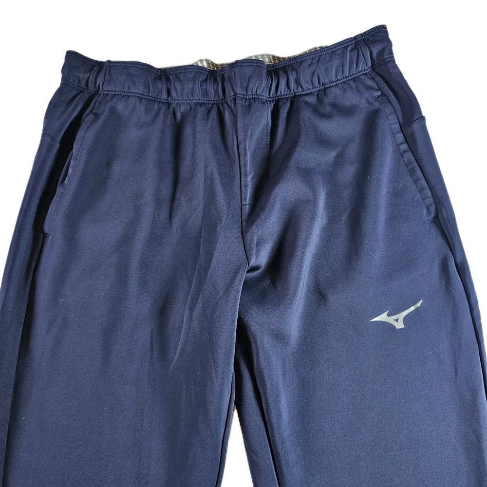 Mizuno Women's Large Jogger Pants Navy Blue Zip Ankles Pockets Athletic Soft